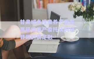 甘肃城乡投康养产业发展租赁资产委托认购项目政府债定融