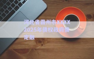 河北省霸州市XXXX2025年债权政府债定融