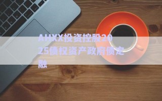 AHXX投资控股2025债权资产政府债定融