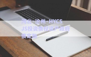 河北·沧州·HYCSJS投资债权资产政府债定融