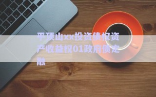 平顶山xx投资债权资产收益权01政府债定融