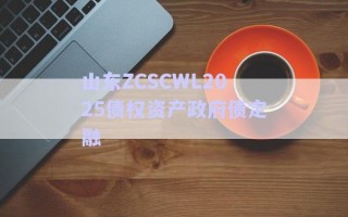 山东ZCSCWL2025债权资产政府债定融